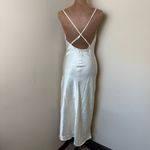 Altar'd State Satin Midi Dress Womens Small Champagne Ivory Bridal Bachelorette Photo 1