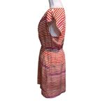 Broadway & Broome 100% Silk Gallery Stripe Casual Dress‎ Size 6 Red Photo 1