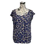 Loft  Animal Print Slouchy Blouse S Modern Minimal Casual Mature Style Modest Photo 1
