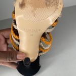 ZARA Leather Orange Black Beige Braided Stiletto Sandals Sz Us 5 Retro Photo 11