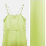 ZARA  Satin lime green dress Xs Photo 14