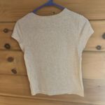 American Eagle Women’s size Medium beige  ribbed cropped top Photo 2