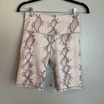 Varley  Size Small Albury Bike Shorts Champagne Snake Print Athletic Yoga Pilates Photo 0