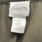 Chico's CHICO’s FLORAL EMBROIDERED OLIVE GREEN BOHEMIAN TOP SZ: Medium Photo 8