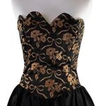 Gunne Sax Vintage 1980s Black and Copper Metallic Floral SM/MED Photo 1
