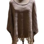 Woven Heart NEW  fringed hem cape sweater size Small Photo 0