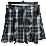 Charlotte Russe Plaid Pleated Tennis Mini Skirt (Black/White) - Small Photo 0