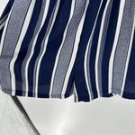 Mimi Chica Blue Striped Off The Shoulder Ruffle Pocket Romper Size Medium Photo 4