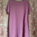 Soft Surroundings  Coco Purple Striped Ruffle Hem T Shirt Photo 8