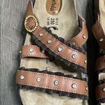 Birkenstock Betula Rhinestone Stud Brown Leather Strappy Sandals Euro 39 Size 8 Photo 2
