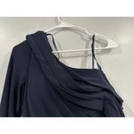 Mac Duggal Ieena 12231A One Shoulder Long Sleeve Jersey Gown SZ 2 Midnight Photo 2