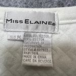 Miss Elaine Ivory Quilted Floral Embroidered‎ Button Front Cardigan Medium Retro White Photo 1