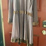 Anthropologie  Ruffle Chocolate Brown Velvet Silk Sheer Mesh Long Cardigan Medium Photo 11