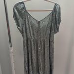 Pink Rose Green Floral Dress Photo 0