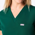 FIGS Women's Catarina One Pocket Scrub Top in Hunter Green, Size X-Small Photo 2