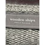 Wooden Ships Striped Knit Poncho Sweater Fringe Trim Cozy Layering Piece T-17 Photo 4