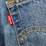 Levi's NEW  501 Crop Paint Number Flower Wavy Lined Straight Denim Blue Jeans 24 Photo 9