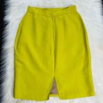 United Colors Of Benetton Benetton Vintage Lime Green Linen Pencil Skirt Photo 2