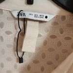 ZARA  small fitted open work embroidered long sleeve dress Photo 3