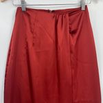 ASOS  Maxi Wrap Satin Skirt Sz 0 Rust Y2K Minimalist Formal Bias Sleek Modern Photo 1