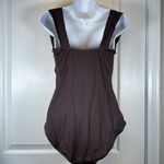 Badgley Mischka  Drape Maillot Brown Sweetheart Neckline Swimsuit Small EUC #5731 Photo 5