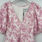 Hello Molly Short Sleeve Pink White Floral Mini Dress V-Neck Women's Size 4 NWT Photo 5