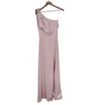 After Six  Bow One-Shoulder Fluid Satin Maxi Dress With Full Skirt Size XS Photo 2