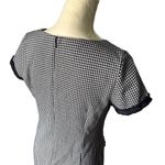 Talbots  Dress Womens Size 6 Blue White Houndstooth V Neck Professional Midi Photo 3