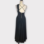Harbison Moonbeam Cutout‎ Jersey Maxi Dress Women's Medium Black Sleeveless NWOT Photo 4