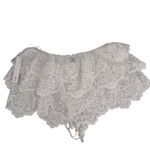 AQUA  Lace Halter Top‎ Ruffle Tiered Sleeveless Party Festival White M Photo 5