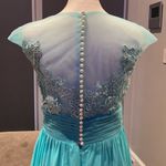 Women’s Chiffon Lace Appliqué Dress with Slit Prom Party Wedding NWOT 8 Photo 4