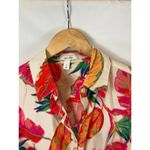 Nine West Tropical Leaf Print Tie Bottom Button Up Shirt Size Small Photo 4