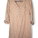 EXPRESS  tan Roll-Up Sleeve Tunic Photo 0