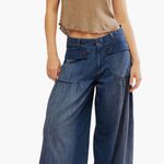 Free People Lotus High Waist Tie Hem Barrel Leg Jeans Photo 0