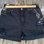 Vintage 80’s High Rise Mom Jean Shorts Black Size 10 Photo 0