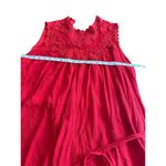Torrid Skater Dress Size 2X Red High Neck Lace Mesh Sleeveless With Tie Waist Photo 7