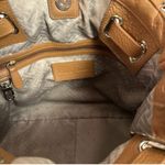 Cole Haan Brown Cognac Pebbled Leather Double Handle Handbag Tan Photo 6