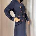 Vintage OOAK Navy coat dress double Photo 8