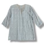 Johnny Was Slate Gray Eyelet Embroidered Tunic Top Boho Peasant Blouse Small Photo 4