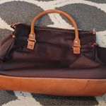 Kate Spade  Vintage Brown Nylon & Tan Leather Trim & Handled Women's Satchel Photo 4