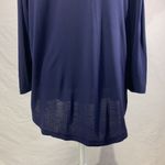 Loft Ann Taylor  Scoop Neck Navy Blue Diamond Pattern 3/4 Sleeve Top Size XL Photo 9