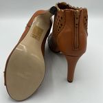 Pierre Dumas Lattice Suede Tan Ankle Heel with Peep Toe 7.5 B69 Photo 10