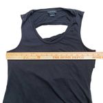 Linen blend Open Back tank top Black Photo 2