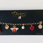 Thalia Sodi Multi Charm Faux Pearl Bumblebee Red Rose Gold-tone Anklet Bracelet Photo 0