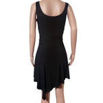 Onyx Nite  black v neck asymmetric ruched dress 12/L
 Photo 5