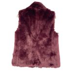 J.Crew  Faux Fur Vest Burgundy Red Full Zip Size Small Fall Winter Style Photo 4
