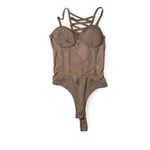 Fashion House Laceup Back Bodysuit Tan Size M Photo 1