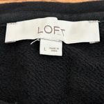 Loft Long Sleeve Plaid Trim Top Black Red Size L Photo 4