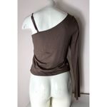 Mixed Threads LA Brown One Shoulder Asymmetrical Long Sleeve Crop Top Size XL Photo 1