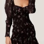 For Love & Lemons Dixon Black‎ Floral Mini Dress Smocked M Black Size M Photo 0